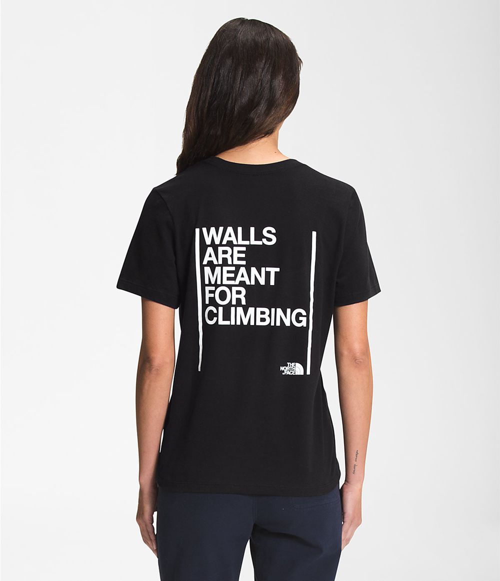 The North Face Kurzer Ärmel Walls T-Shirts Damen - Schwarz CH-970PENC